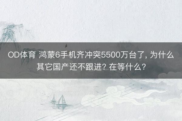 OD体育 鸿蒙6手机齐冲突5500万台了, 为什么其它国产还不跟进? 在等什么?